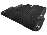 Black Floor Mats For Rolls Royce Black Badge Phantom Drophead Fluorescent Logo - AutoWin