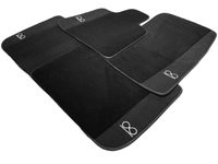 Black Floor Mats For Rolls Royce Black Badge Phantom Drophead Fluorescent Logo - AutoWin