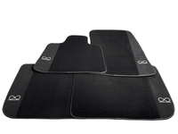 Black Floor Mats For Rolls Royce Black Badge Phantom Fluorescent Logo - AutoWin