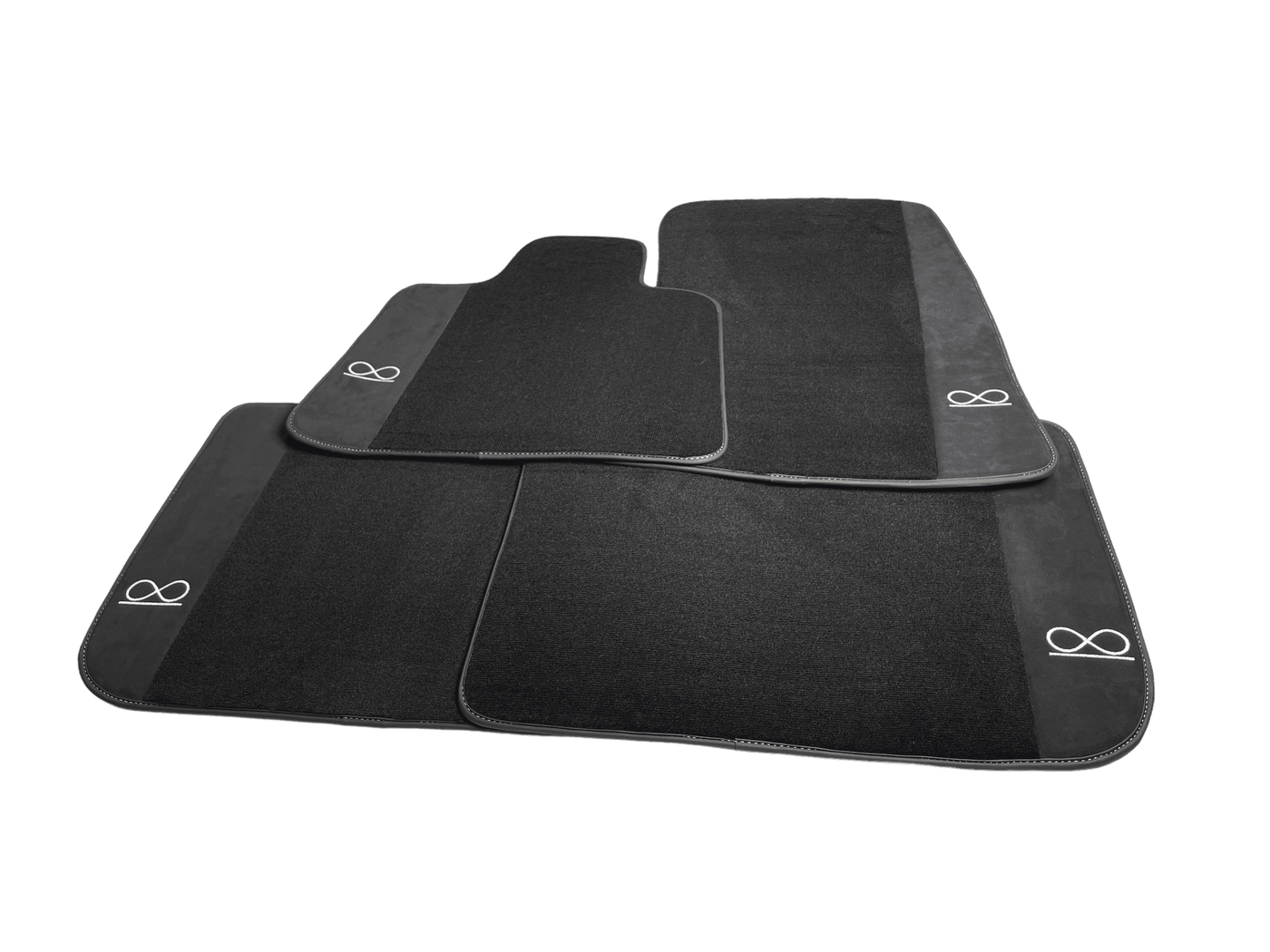 Black Floor Mats For Rolls Royce Black Badge Phantom Fluorescent Logo - AutoWin