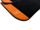 Black Floor Mats For Rolls Royce Black Badge Phantom Orange Alcantara - AutoWin