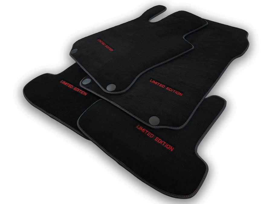 Black Leather Floor Mats For Mercedes Benz E-Class S213 All Terrain (2020-2023) | ER56 Design - AutoWin