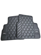 Black Leather Floor Mats For Mercedes-Benz G Class 2019-2022 W463 ER56 Design - AutoWin