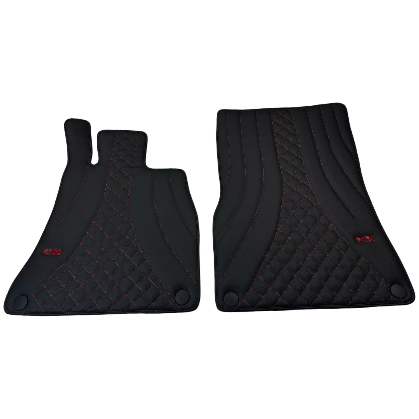 Black Leather Floor Mats For Mercedes Benz GLC-Class C253 Coupe (2016-2019) | ER56 Design - AutoWin