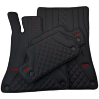 Black Leather Floor Mats For Mercedes Benz GLE-Class C167 Coupe (2020-2023) | ER56 Design - AutoWin