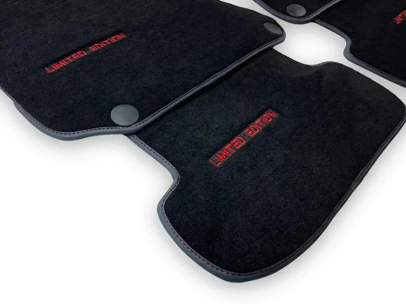 Black Leather Floor Mats For Mercedes Benz GLK-Class X204 (2008-2012) | ER56 Design - AutoWin