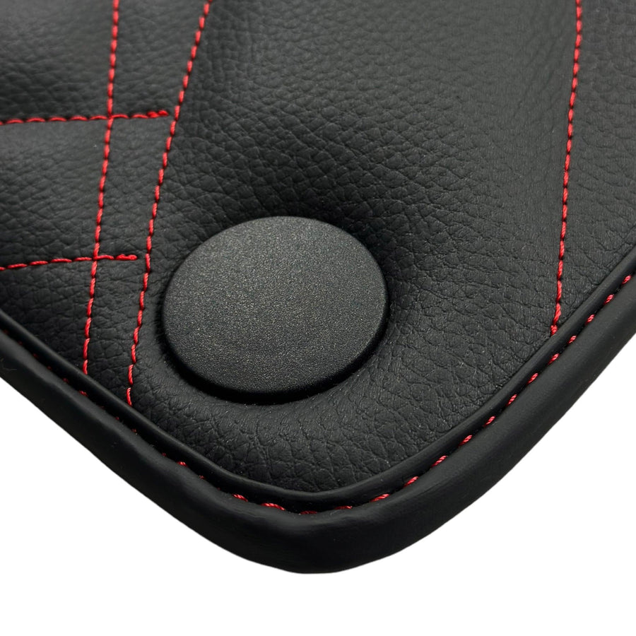 Black Leather Floor Mats For Mercedes Benz S-Class X222 Maybach (2015-2021) | ER56 Design - AutoWin