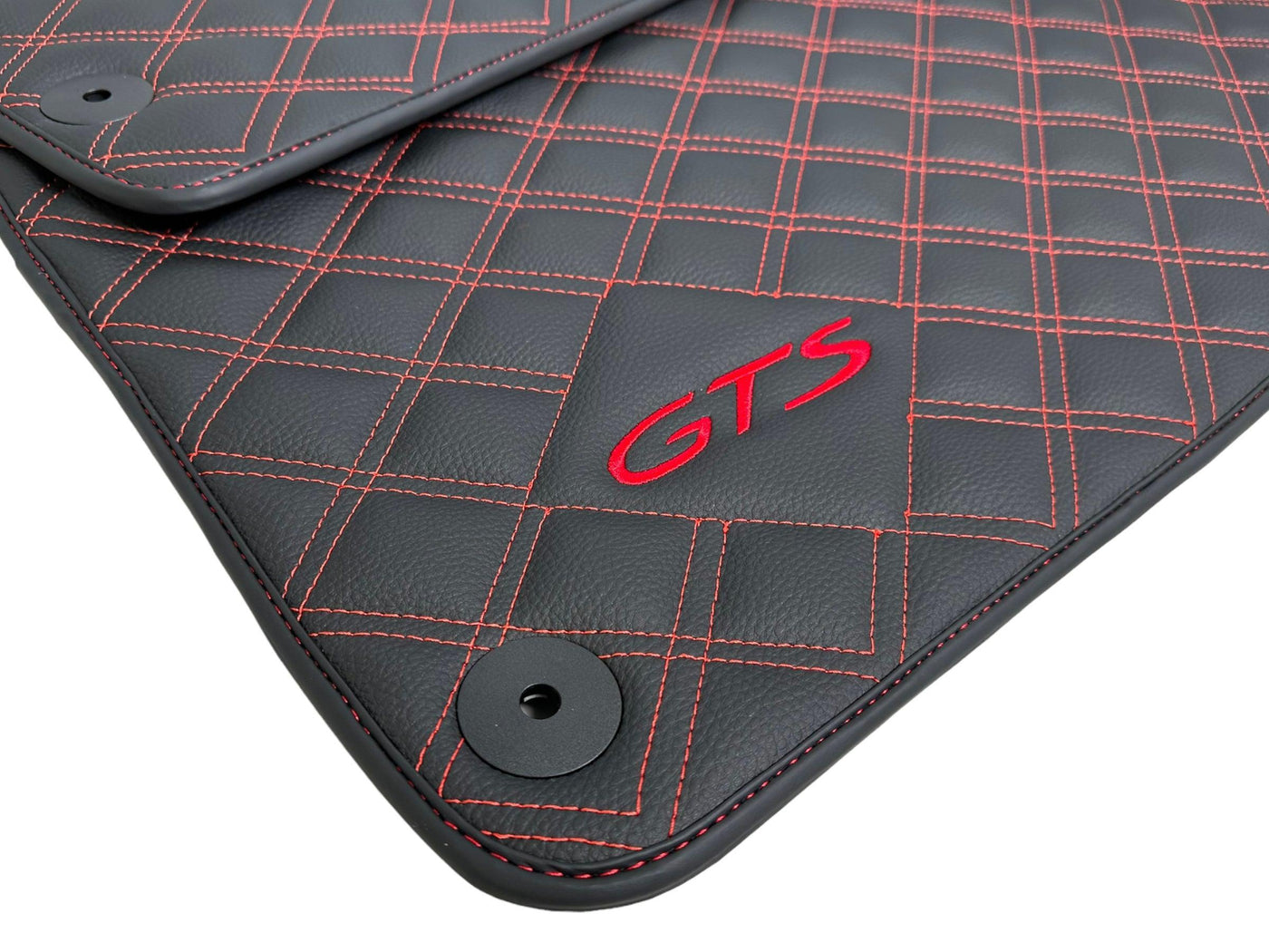 Black Leather Floor Mats for Porsche Macan GTS - AutoWin