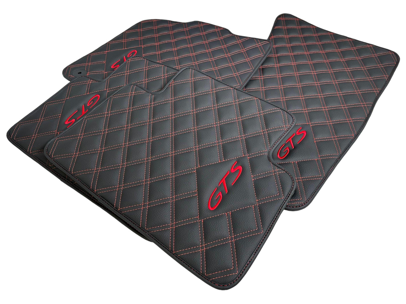 Black Leather Floor Mats for Porsche Macan GTS - AutoWin