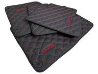 Black Leather Floor Mats for Porsche Macan GTS - AutoWin