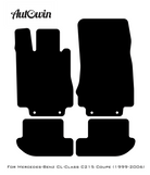 Black Luxury Floor Mats For Mercedes Benz CL-Class C215 Coupe (1999-2006) | ER56 Design - AutoWin