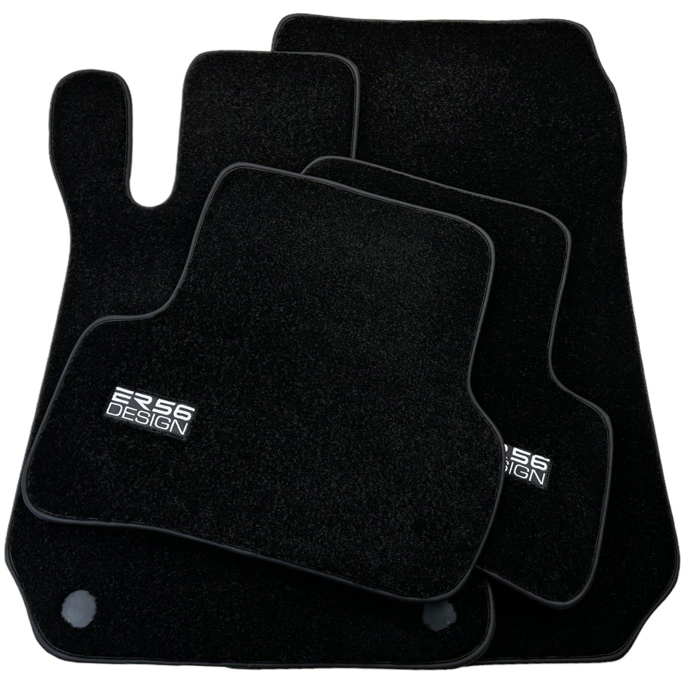Black Luxury Floor Mats For Mercedes Benz E-Class W124 Sedan (1985-1995) | ER56 Design - AutoWin