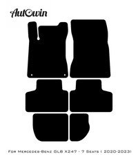 Black Luxury Floor Mats For Mercedes Benz GLB-Class X247 (2020-2023) | ER56 Design - AutoWin