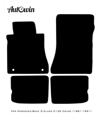 Black Luxury Floor Mats For Mercedes Benz S-Class C126 Coupe (1981-1991) | ER56 Design - AutoWin