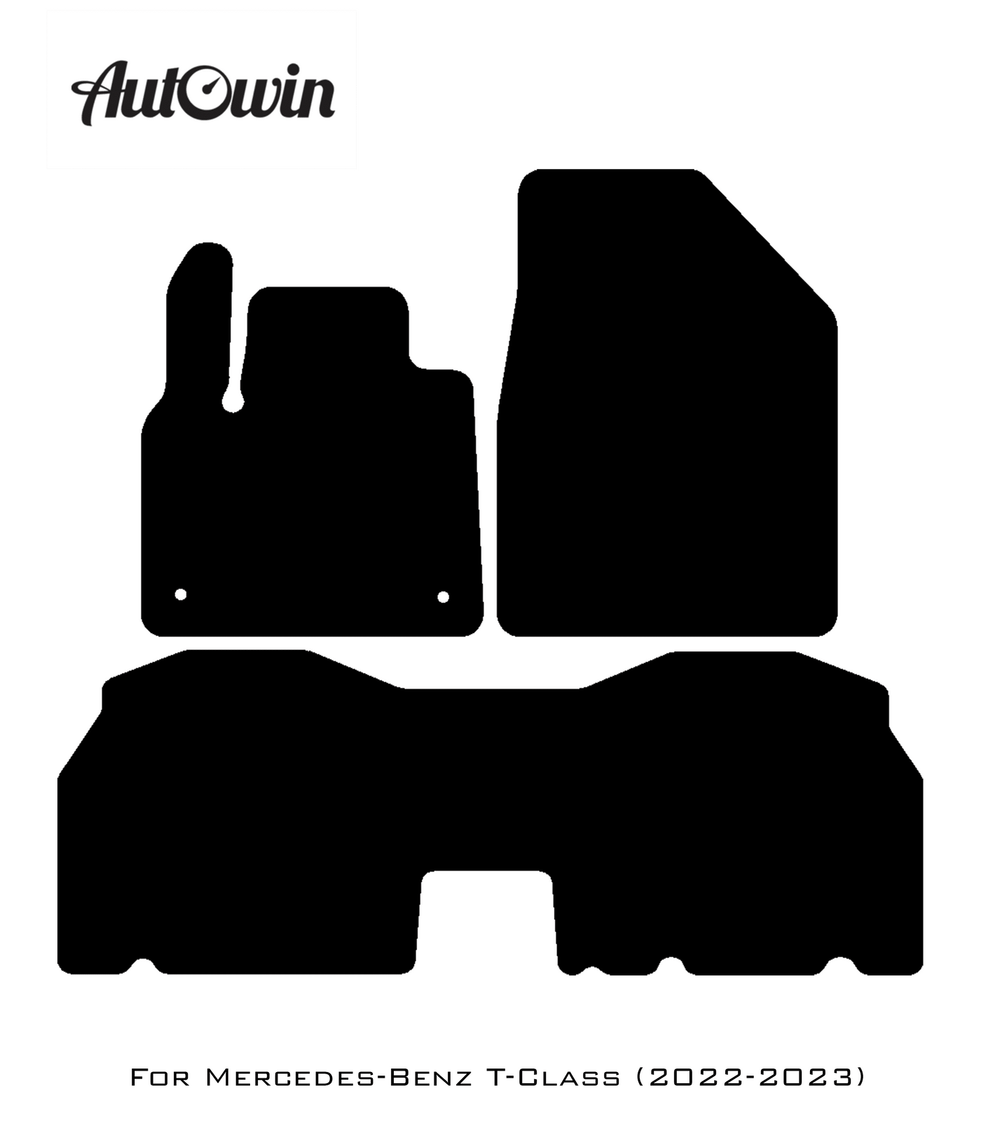 Black Luxury Floor Mats For Mercedes Benz T-Class W420 (2022-2023) | ER56 Design - AutoWin