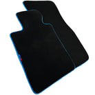 Black Mats For BMW 3 Series E36 4-door Sedan | Sky Blue Trim - AutoWin