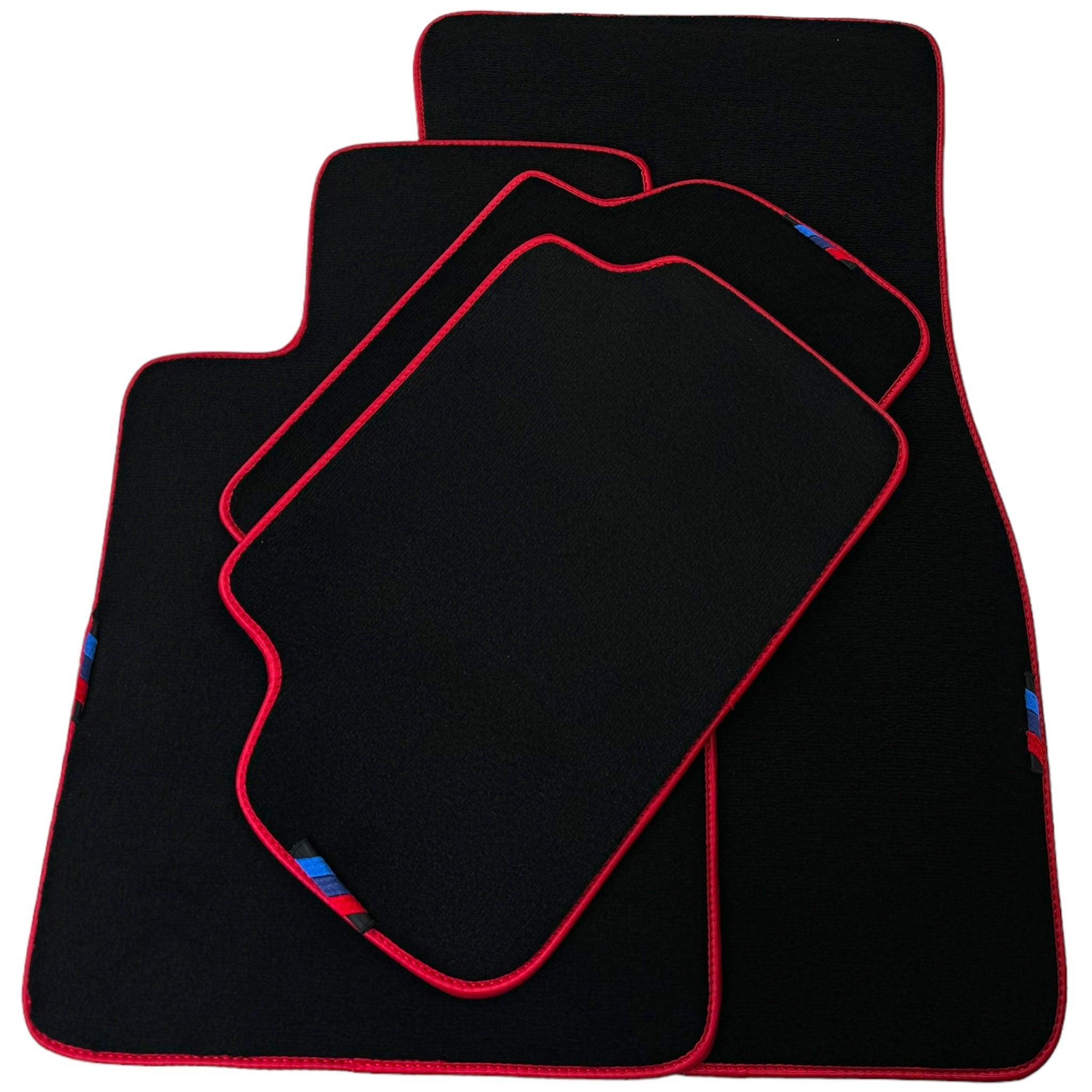 Black Mats For BMW 6 Series E64 Convertible | Red Trim - AutoWin