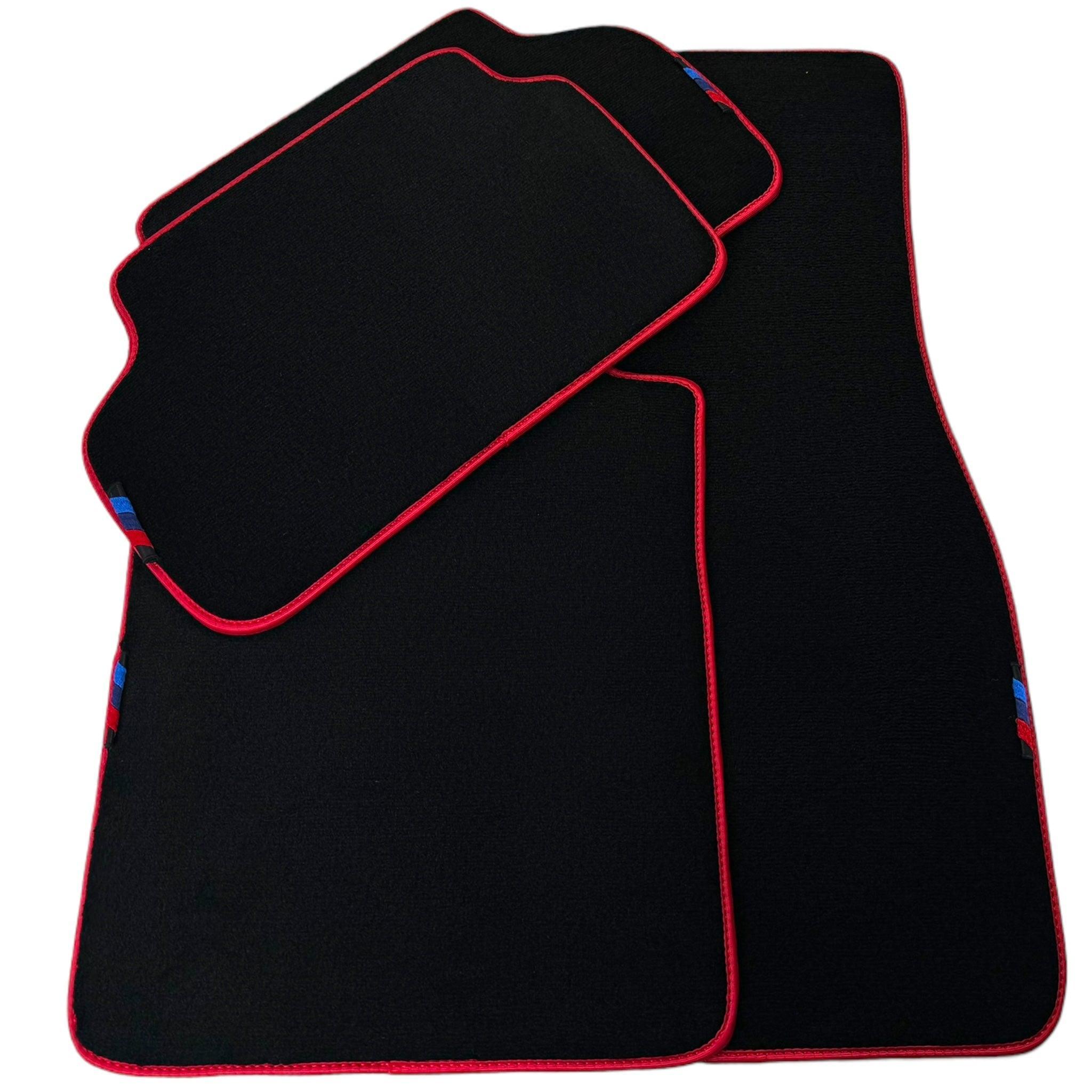Black Mats For BMW 6 Series E64 Convertible | Red Trim - AutoWin