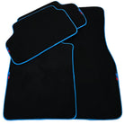 Black Mats For BMW M3 E46 | Sky Blue Trim - AutoWin