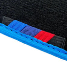 Black Mats For BMW M3 E46 | Sky Blue Trim - AutoWin