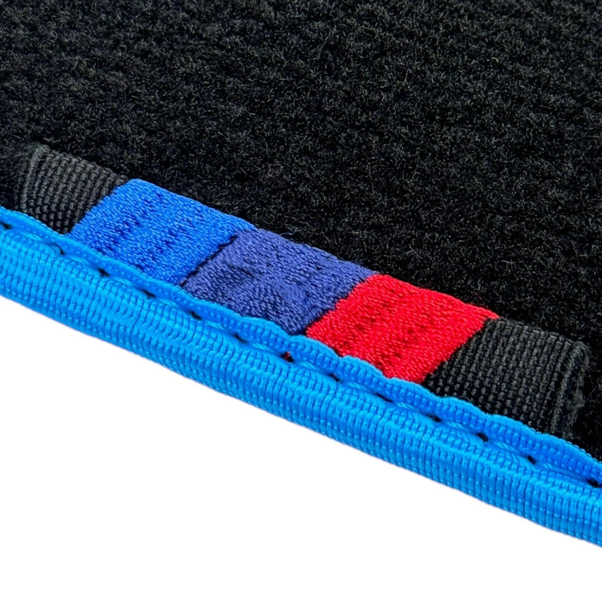 Black Mats For BMW M6 E63 Coupe | Sky Blue Trim - AutoWin