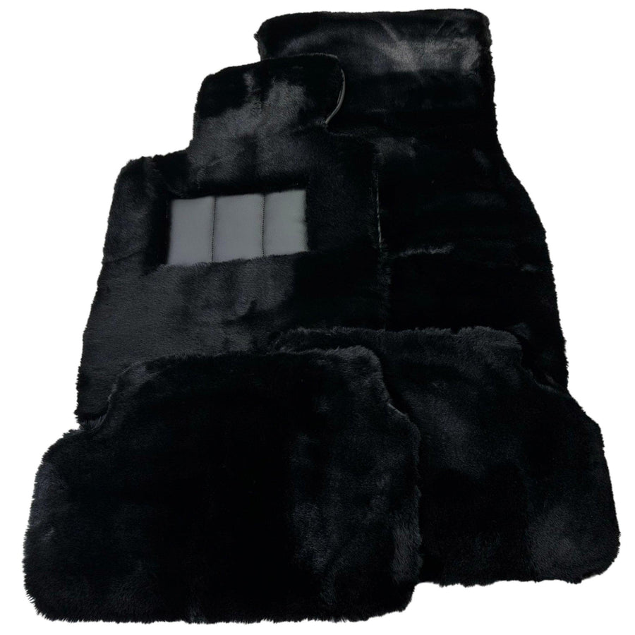 Black Sheepskin Floor Floor Mats For BMW X4 Series G02 - AutoWin
