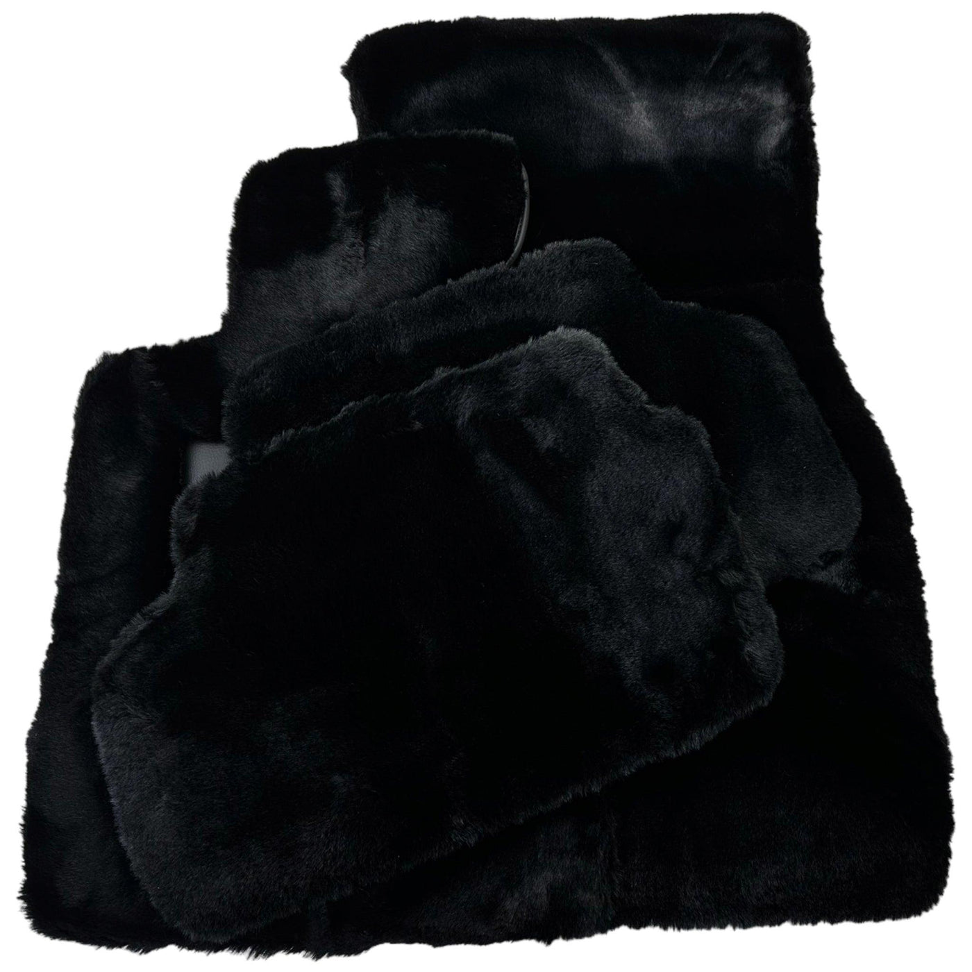 Black Sheepskin Floor Mats For BMW 5 Series E28 Sedan No Steps Edition - AutoWin