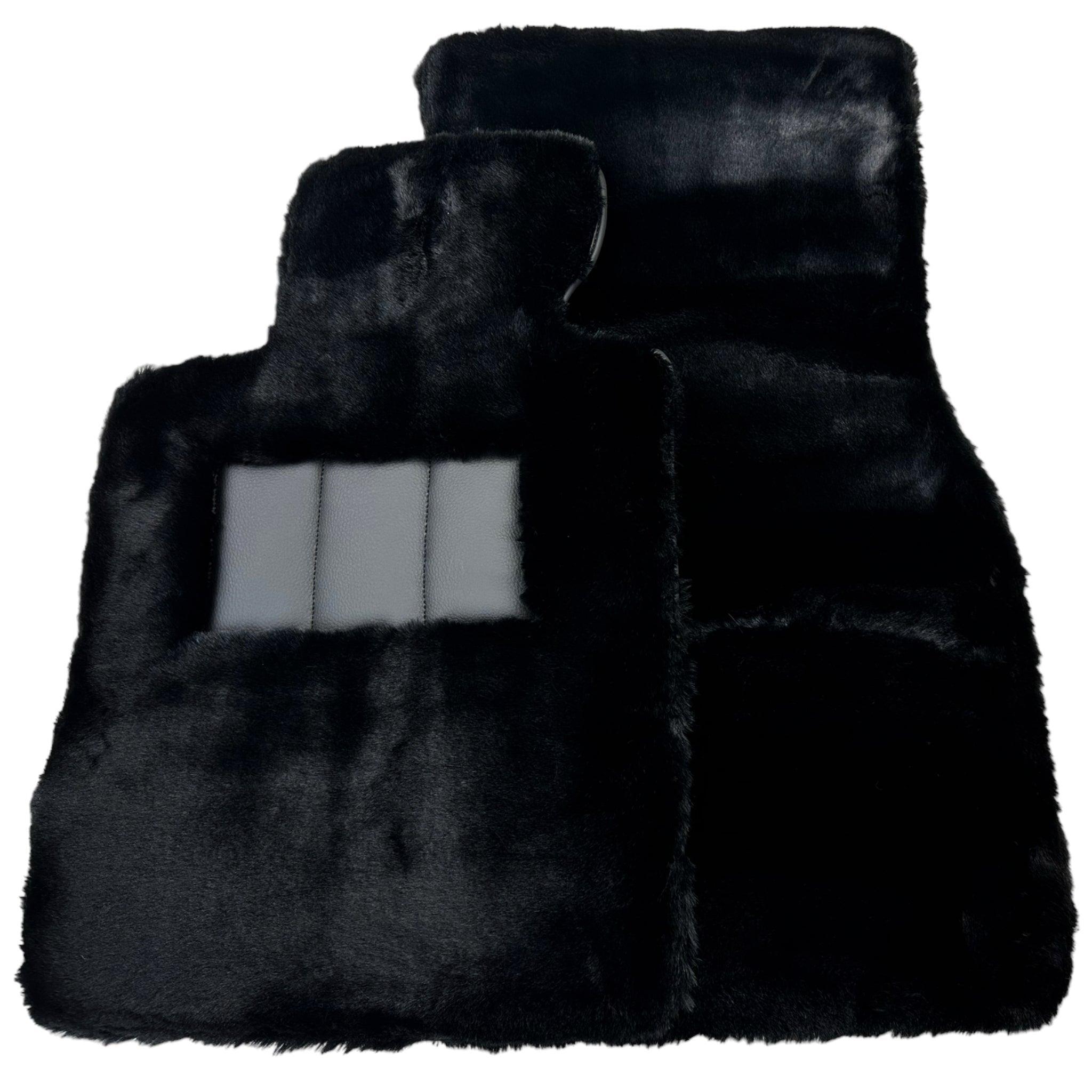 Black Sheepskin Floor Mats For BMW M3 E46 No Steps Edition - AutoWin