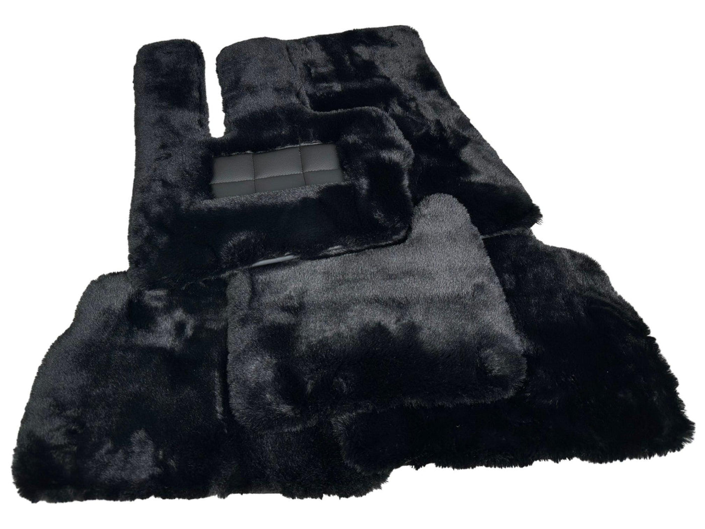 Black Sheepskin Floor Mats For Mercedes-Benz G Class 2019-2022 W463 ER56 Design - AutoWin