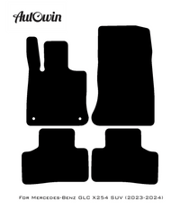 Black Sheepskin Floor Mats For Mercedes Benz GLC-Class X254 SUV (2023-2024) | ER56 Design - AutoWin