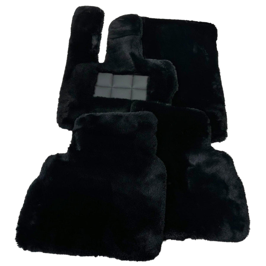 Black Sheepskin Floor Mats For Mercedes Benz GLC-Class X254 SUV 300e 4Matic (2023-2024) | ER56 Design - AutoWin