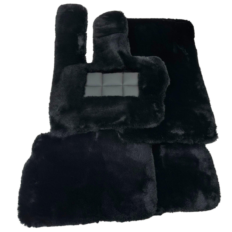Black Sheepskin Floor Mats For Mercedes Benz GLC-Class X254 SUV 300e 4Matic (2023-2024) | ER56 Design - AutoWin