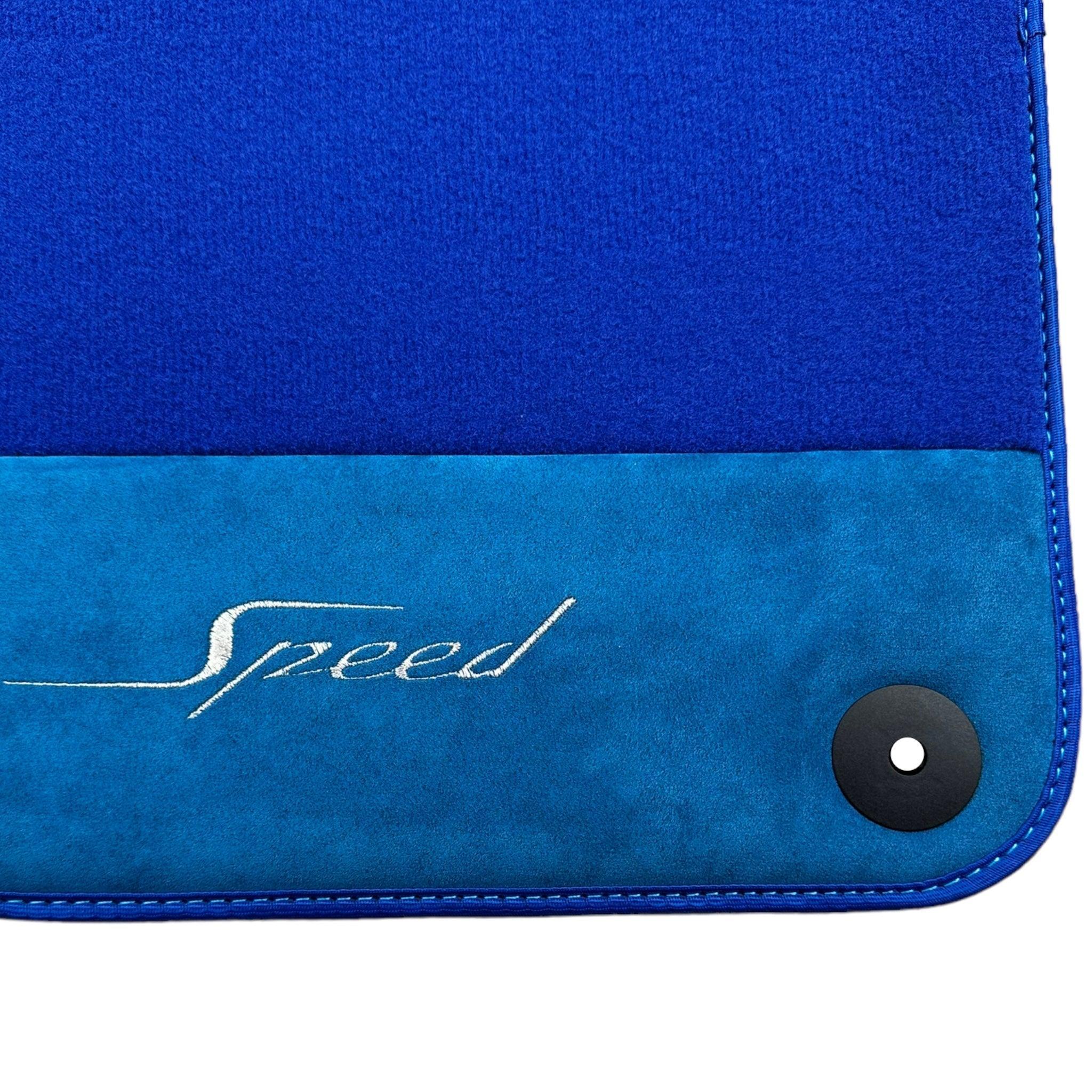 Blue Floor Mats For Bentley Mulsanne (2010-2020) with Alcantara Leather - AutoWin