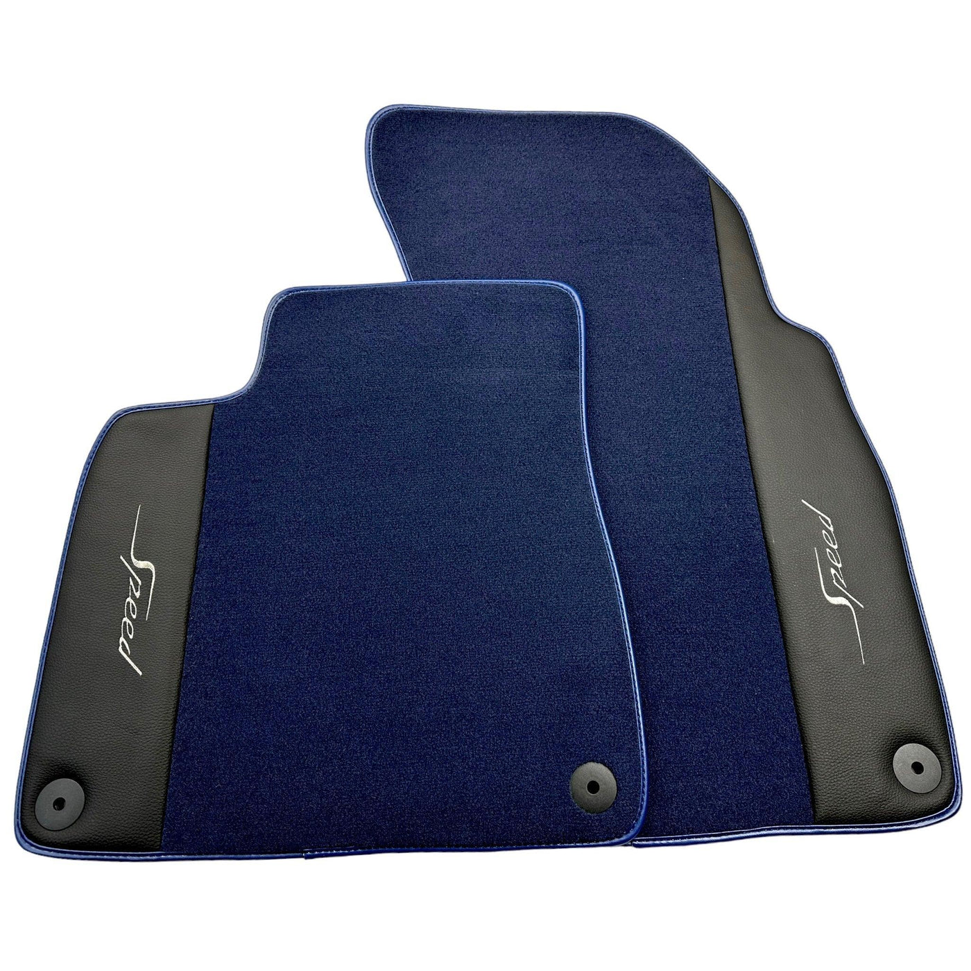 Blue Floor Mats For Bentley Mulsanne (2010-2020) with Leather - AutoWin