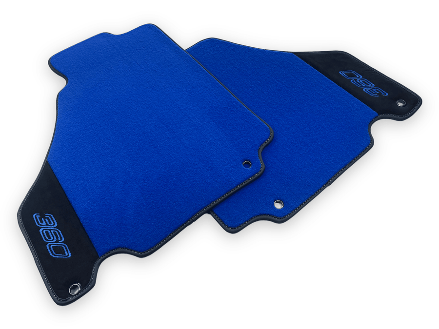 Blue Floor Mats For Ferrari 360 Modena 1999-2005 With Alcantara Leather - AutoWin