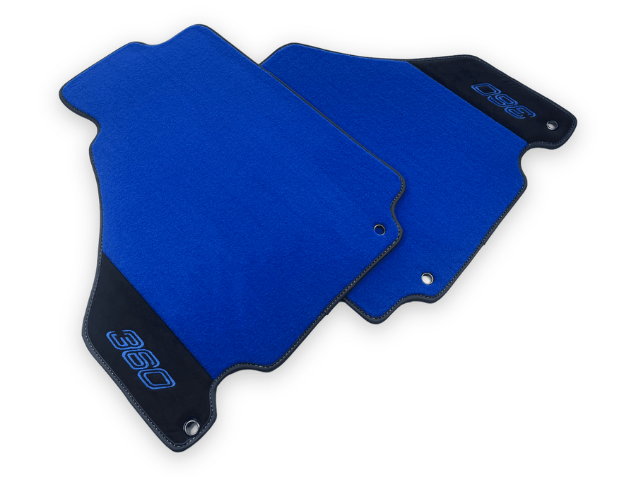Blue Floor Mats For Ferrari 360 Modena 1999-2005 With Alcantara Leather - AutoWin