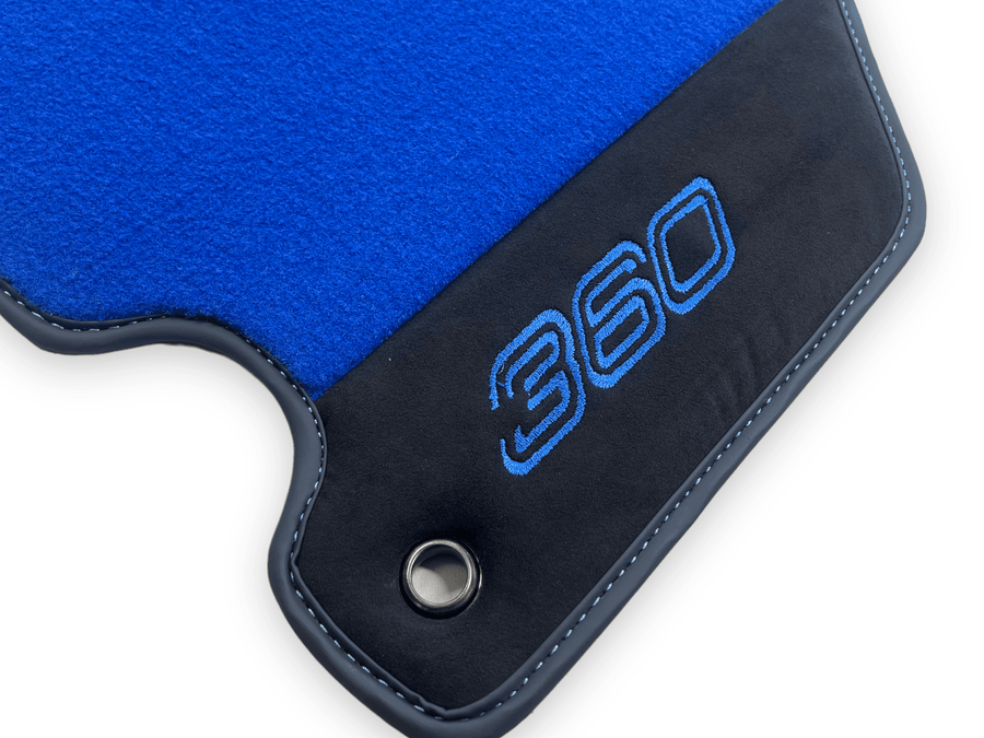 Blue Floor Mats For Ferrari 360 Modena 1999-2005 With Alcantara Leather - AutoWin