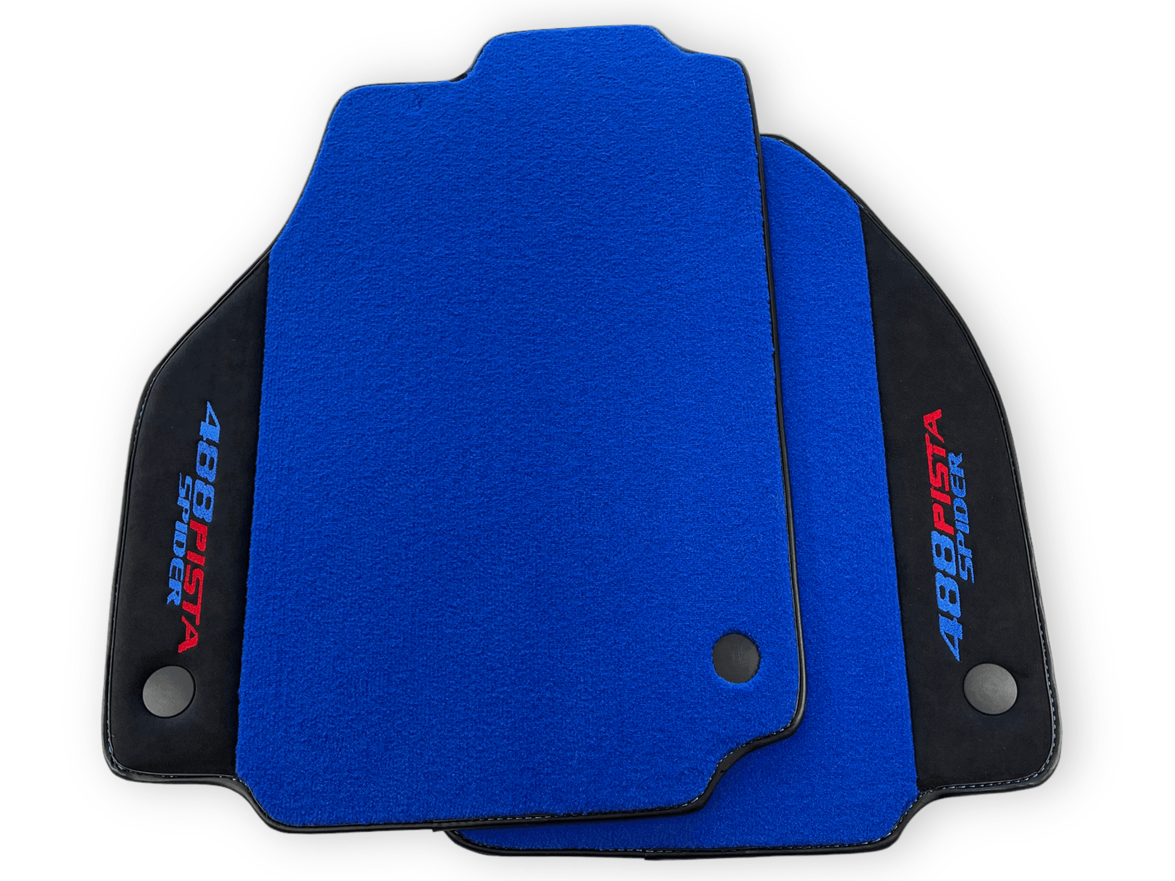 Blue Floor Mats For Ferrari 488 Pista Spider 2019-2021 With Alcantara Leather - AutoWin