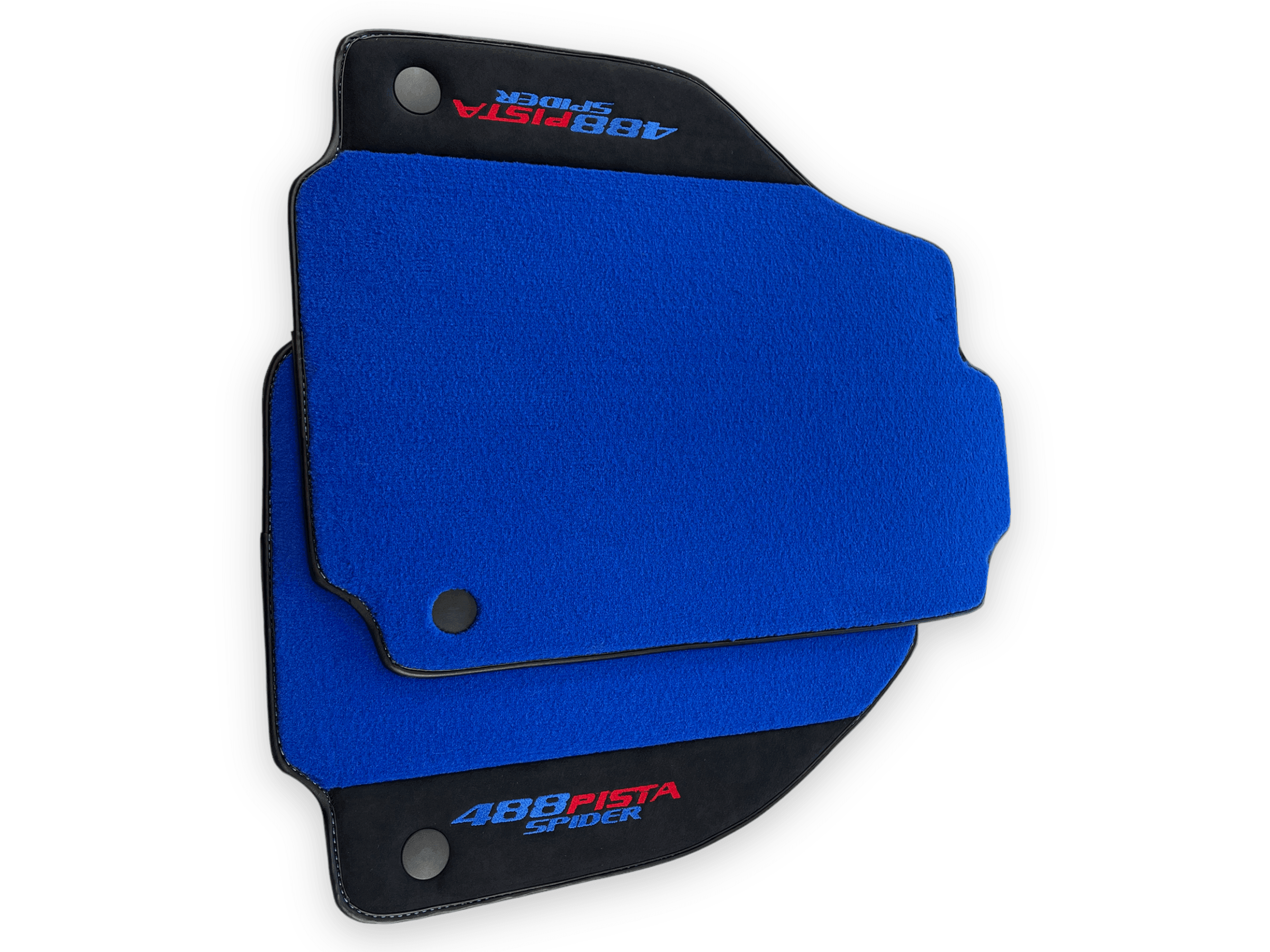 Blue Floor Mats For Ferrari 488 Pista Spider 2019-2021 With Alcantara Leather - AutoWin