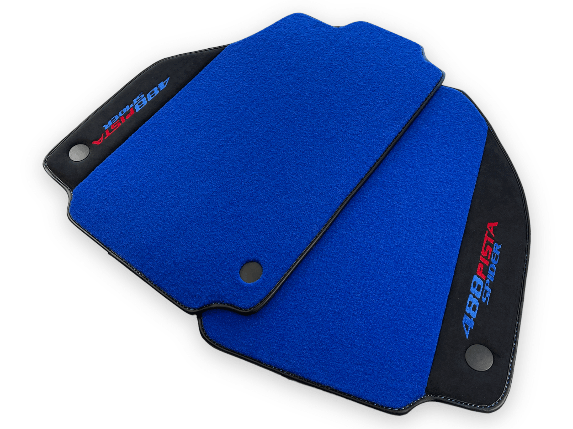 Blue Floor Mats For Ferrari 488 Pista Spider 2019-2021 With Alcantara Leather - AutoWin
