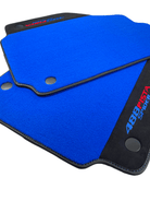 Blue Floor Mats For Ferrari 488 Pista Spider 2019-2021 With Alcantara Leather - AutoWin