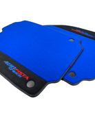 Blue Floor Mats For Ferrari 488 Pista Spider 2019-2021 With Alcantara Leather - AutoWin