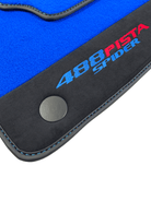 Blue Floor Mats For Ferrari 488 Pista Spider 2019-2021 With Alcantara Leather - AutoWin