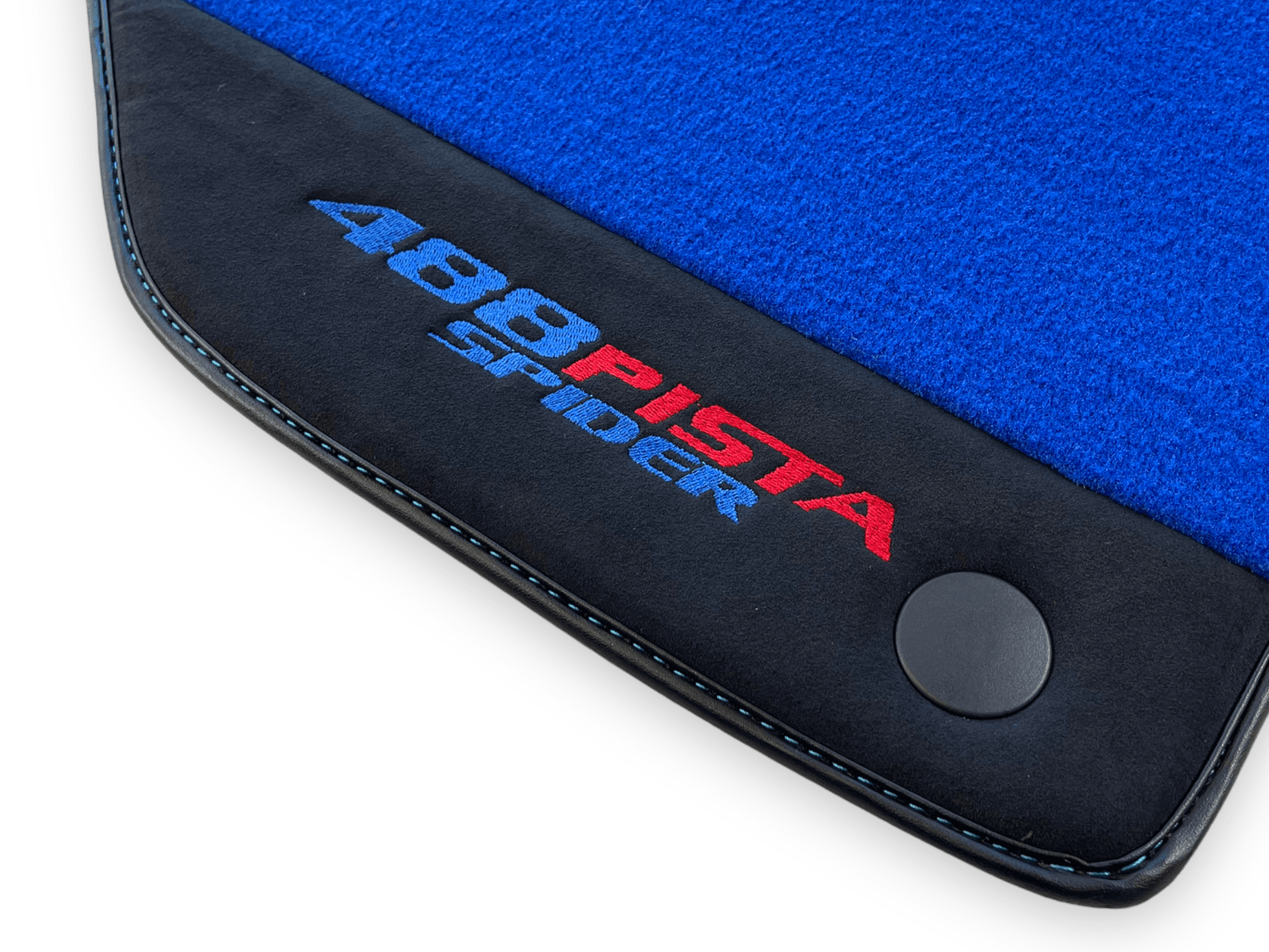 Blue Floor Mats For Ferrari 488 Pista Spider 2019-2021 With Alcantara Leather - AutoWin