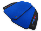 Blue Floor Mats For Ferrari 488 Pista Spider 2019-2021 With Alcantara Leather - AutoWin