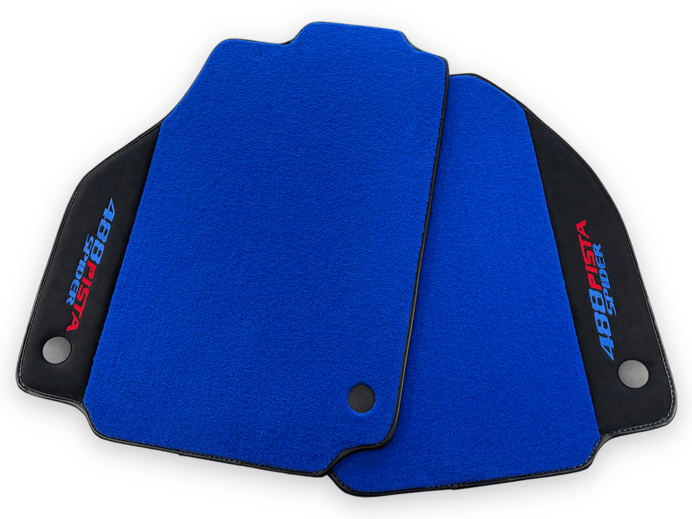 Blue Floor Mats For Ferrari 488 Pista Spider 2019-2021 With Alcantara Leather - AutoWin