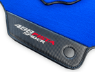 Blue Floor Mats For Ferrari 488 Pista Spider 2019-2021 With Carbon Fiber Leather - AutoWin