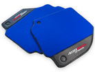 Blue Floor Mats For Ferrari 488 Pista Spider 2019-2021 With Carbon Fiber Leather - AutoWin