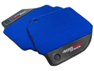 Blue Floor Mats For Ferrari 488 Pista Spider 2019-2021 With Carbon Fiber Leather - AutoWin