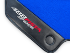Blue Floor Mats For Ferrari 488 Pista Spider 2019-2021 With Carbon Fiber Leather - AutoWin